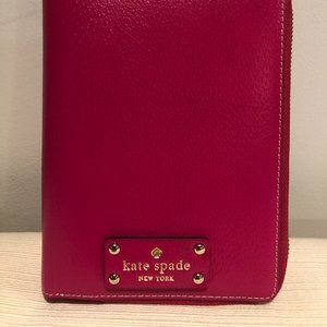 Kate Spade Red Leather Zipper Planner